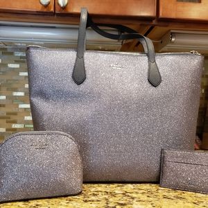 Kate Spade Large Joley Glitter Tote with bonus